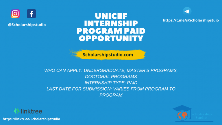 UNICEF Internship Program Paid Opportunity