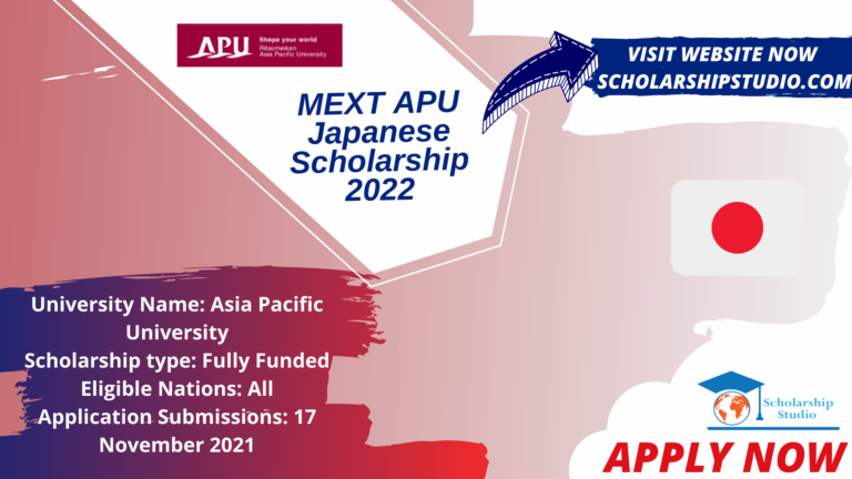 MEXT APU Japanese Scholarship 2022