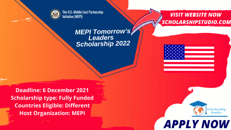 MEPI Tomorrow’s Leaders  Scholarship 2022