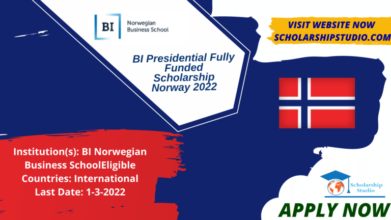 BI Presidential Fully Funded Scholarship Norway 2022