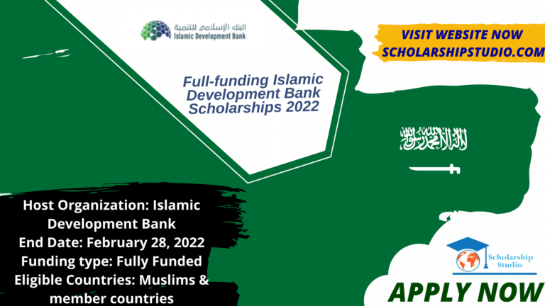 Full Funded Islamic Development Bank Scholarships 2022