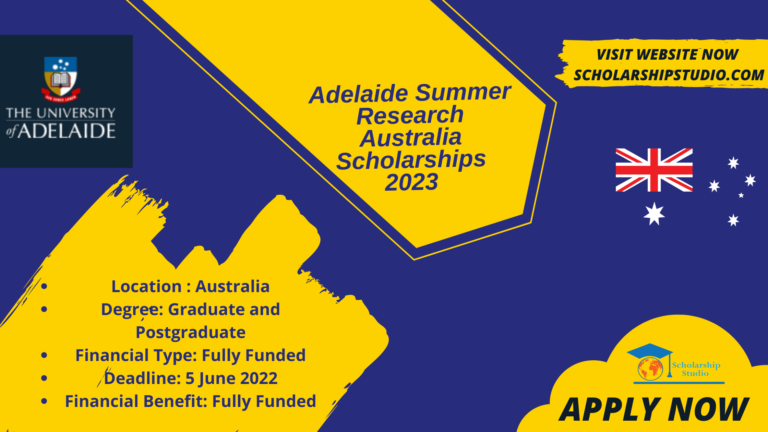 Adelaide Summer Research Australia Scholarships 2023