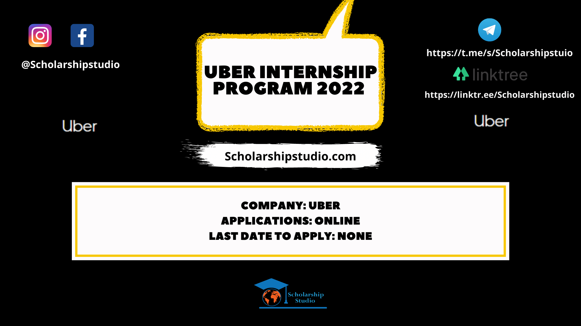 Uber Internship Program 2022 Scholarship studio