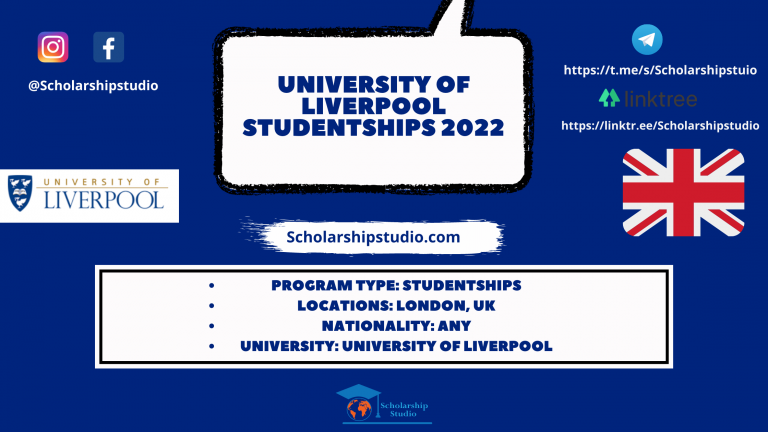 University of Liverpool Studentships 2022