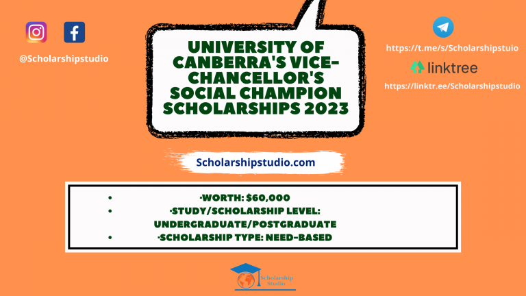 University Of Canberra's Vice-Chancellor's Social Champion Scholarships 2023