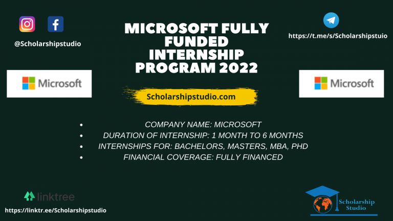 Microsoft Fully Funded Internship Program 2022