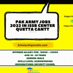 Pak Army Jobs 2022 in ISSB Center Quetta Cantt