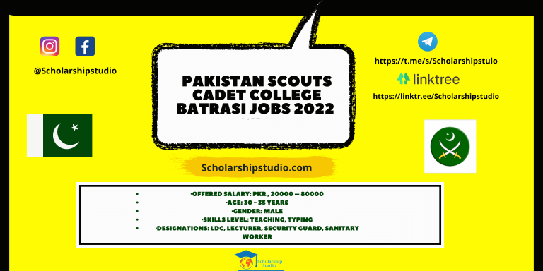 Pakistan Scouts Cadet College Batrasi Jobs 2022 