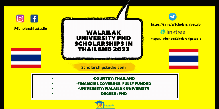 Walailak University PhD Scholarships Thailand 2023