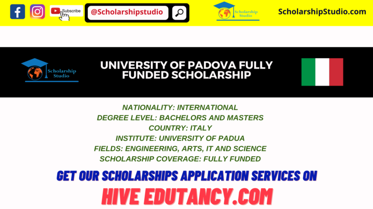 University of Padova Fully Funded Scholarship