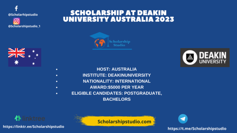 Scholarship at Deakin University Australia 2023