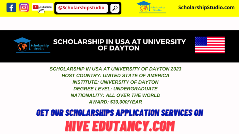 Scholarship in USA at University of Dayton 2023