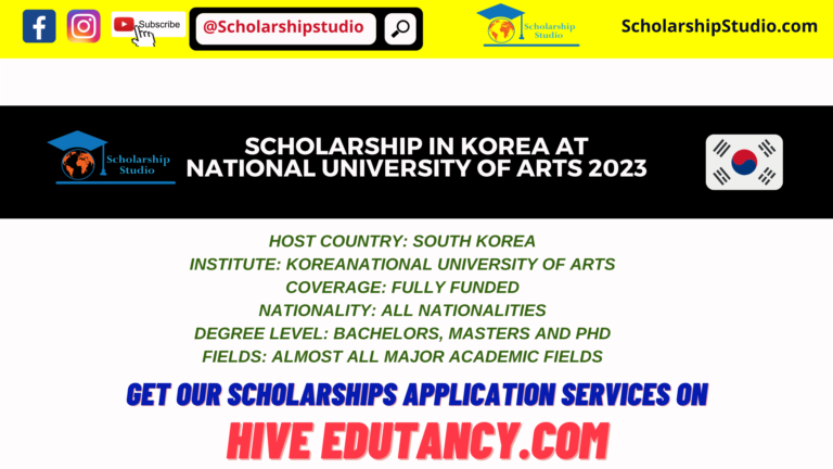 Scholarship in Korea at National University of Arts