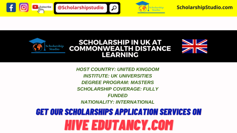 Scholarship in UK at Commonwealth Distance Learning