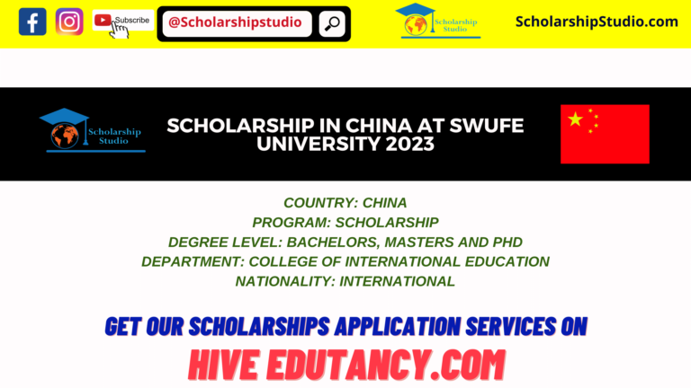 Scholarship in China at SWUFE University 2023