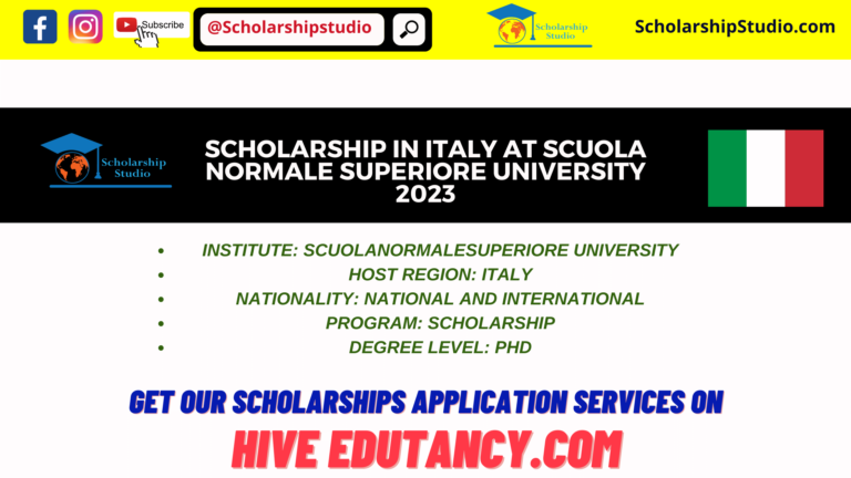Scholarship in Italy at Scuola Normale Superiore University 2023