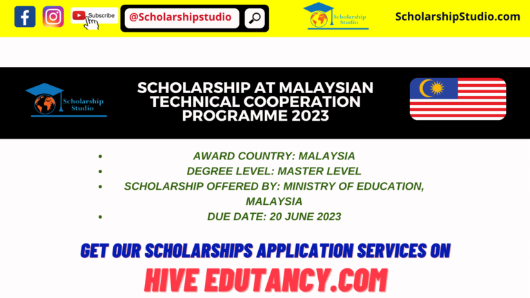 Scholarship at Malaysian Technical Cooperation Programme 2023