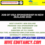 Job of Visa Sponsorship in New Zealand 2023