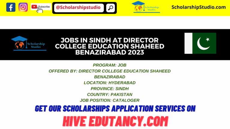 Jobs in Sindh at Director College Education Shaheed Benazirabad 2023