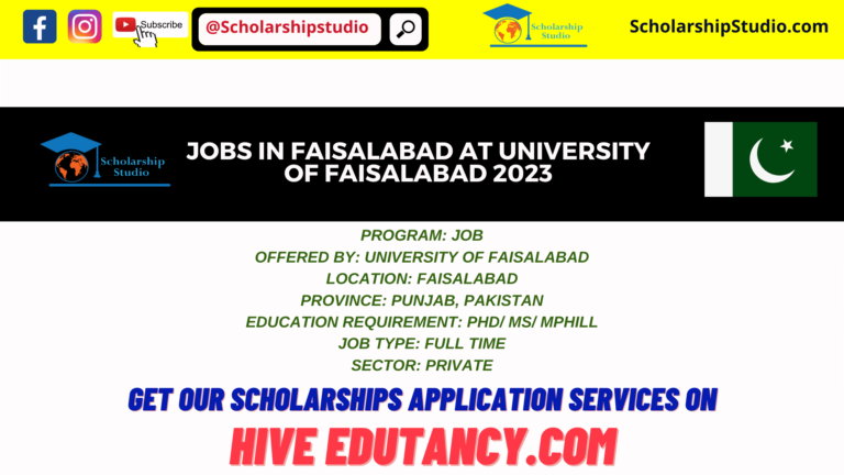 Jobs in Faisalabad at University of Faisalabad 2023