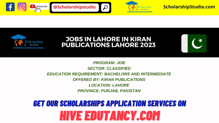 Jobs in Lahore in Kiran Publications Lahore 2023