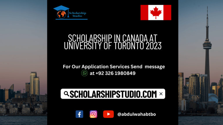 Scholarship in Canada at University of Toronto 2023