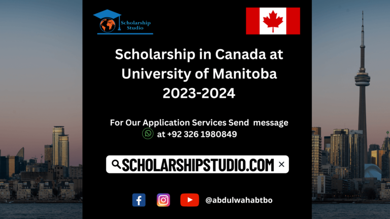 Scholarship in Canada at University of Manitoba 2023-2024