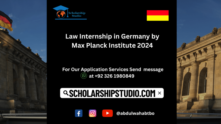 Law Internship in Germany by Max Planck Institute 2024
