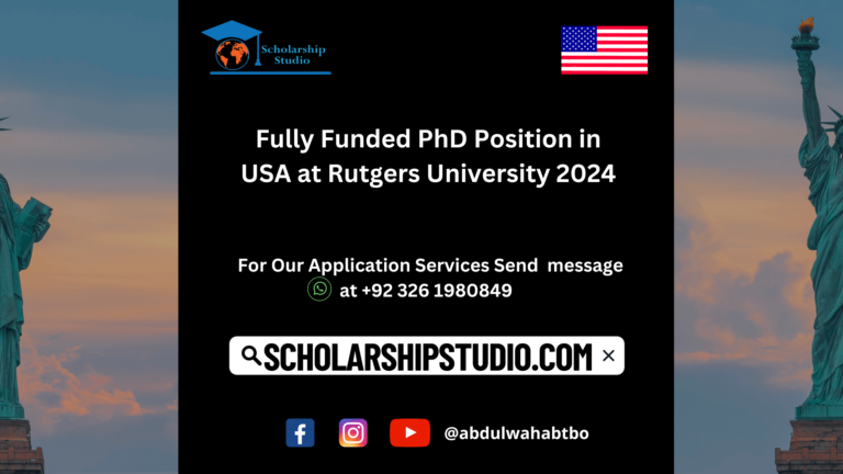 Fully Funded PhD Position in USA at Rutgers University 2024