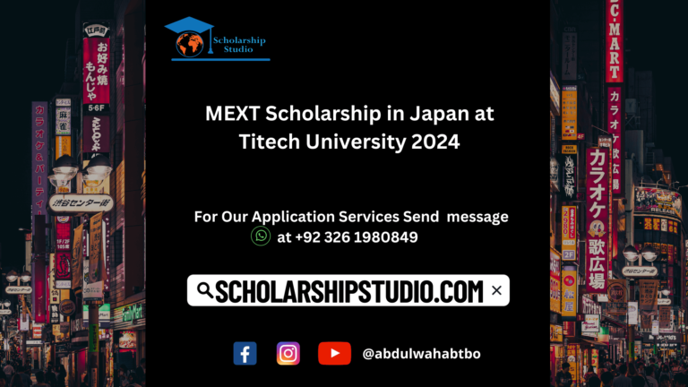 MEXT Scholarship in Japan at Titech University 2024